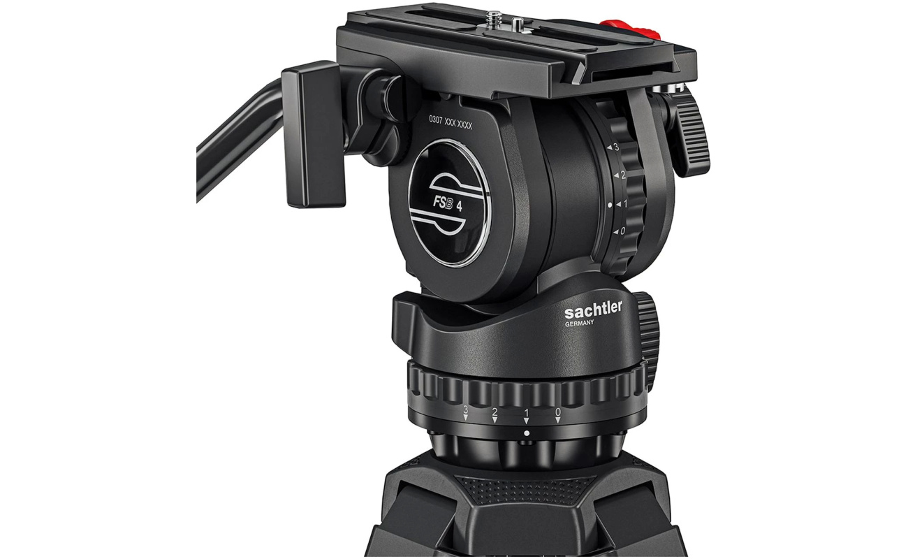Sachtler SAC2500P Video 25 Plus Stativkopf mit Touch & Go Kameraplatte und Schwenkstange