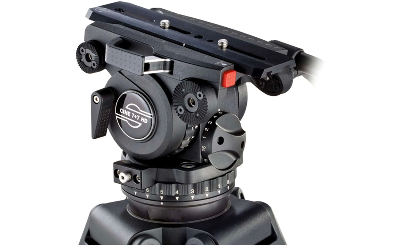 Sachtler SAC3006 Video 30 HD Stativkopf mit seitlich montierter Kameraplatte und Schwenkstange